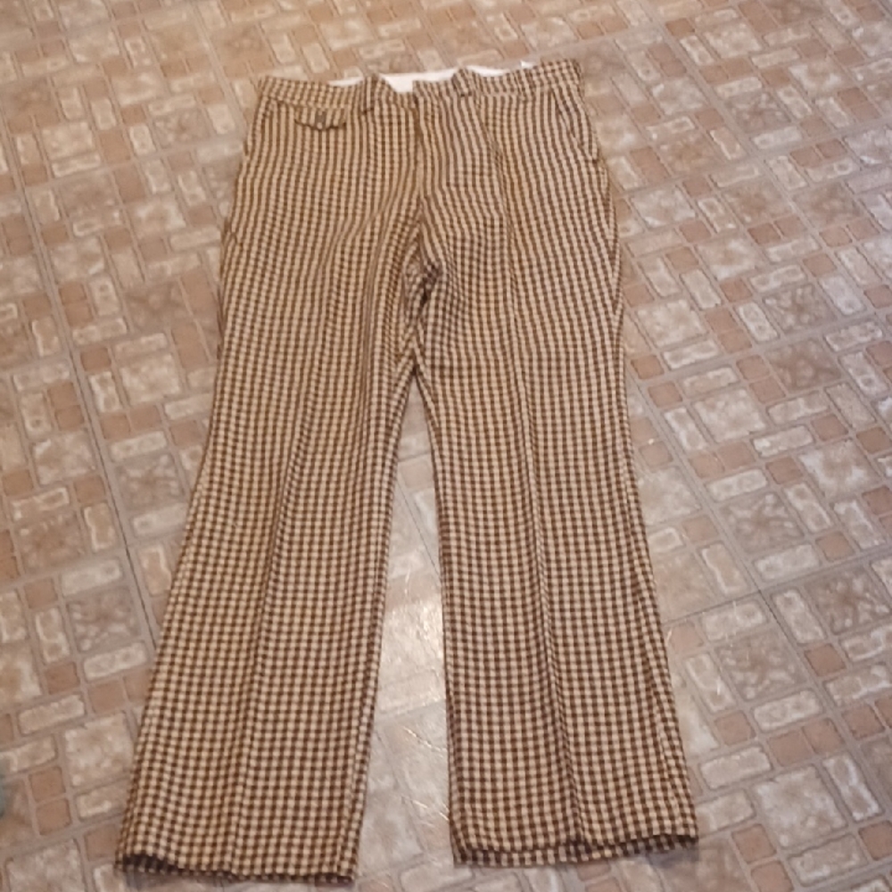 Wright Houndstooth Patterned Pants Vintage Wool Blend 35x34